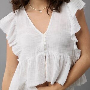 American Eagle Ruffled Babydoll Blouse